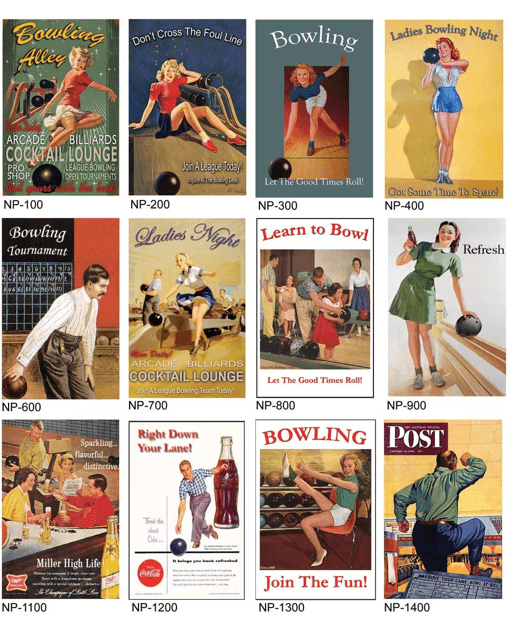 Nostalgic Bowling Alley Posters